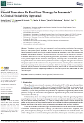 Cover page: Should Trazodone Be First-Line Therapy for Insomnia? A Clinical Suitability Appraisal