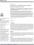 Cover page: Perspectives of individuals with sickle cell disease on barriers to care