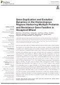 Cover page: Gene Duplication and Evolution Dynamics in the Homeologous Regions Harboring Multiple Prolamin and Resistance Gene Families in Hexaploid Wheat.