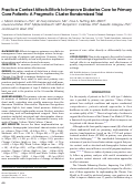 Cover page: Practice Context Affects Efforts to Improve Diabetes Care for Primary Care Patients: A Pragmatic Cluster Randomized Trial