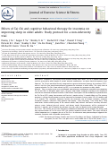 Cover page: Effects of Tai Chi and cognitive behavioral therapy for insomnia on improving sleep in older adults: Study protocol for a non-inferiority trial