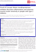 Cover page: Proof of Concept: Matrix metalloproteinase inhibitor decreases inflammation and improves muscle insulin sensitivity in people with type 2 diabetes