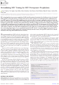 Cover page: Streamlining HIV testing for HIV preexposure prophylaxis.