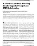 Cover page: A Scientist's Guide to Achieving Broader Impacts through K–12 STEM Collaboration