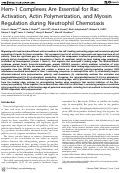 Cover page: Hem-1 Complexes Are Essential for Rac Activation, Actin Polymerization, and Myosin Regulation during Neutrophil Chemotaxis