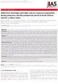 Cover page: Adherence challenges with daily oral pre‐exposure prophylaxis during pregnancy and the postpartum period in South African women: a cohort study