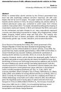 Cover page: Interested but unsure: Public attitudes toward electric vehicles in China