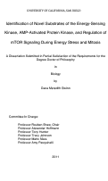 Cover page: Identification of novel substrates of the energy-sensing kinase, AMP-activated protein kinase, and regulation of mTOR signaling during energy stress and mitosis