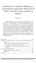 Cover page: Participatory Constitution-Making as a Transnational Legal Norm: Why Does It “Stick” in Some Contexts and Not in Others?