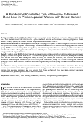 Cover page: A Randomized Controlled Trial of Exercise to Prevent Bone Loss in Premenopausal Women with Breast Cancer