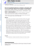 Cover page: Risk of congenital heart disease in relatives of probands with conotruncal cardiac defects: An evaluation of 1,620 families