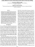 Cover page: Gender differences in face-based trait perception and social decision making