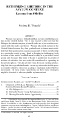 Cover page: Rethinking Rhetoric in the Asylum Context: Lessons From #MeToo