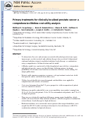 Cover page: Cost‐utility analysis of primary treatments for clinically localised prostate cancer