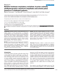 Cover page: Relation between respiratory variations in pulse oximetry plethysmographic waveform amplitude and arterial pulse pressure in ventilated patients