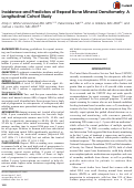 Cover page: Incidence and Predictors of Repeat Bone Mineral Densitometry: A Longitudinal Cohort Study