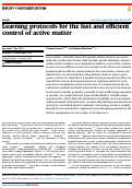 Cover page: Learning protocols for the fast and efficient control of active matter