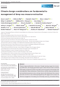 Cover page: Climate change considerations are fundamental to management of deep‐sea resource extraction