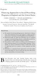 Cover page: Financing Approaches to Social Prescribing Programs in England and the United States