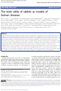 Cover page: The wide utility of rabbits as models of human diseases.