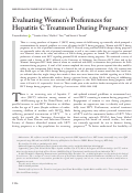 Cover page: Evaluating Women’s Preferences for Hepatitis C Treatment During Pregnancy