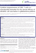 Cover page: Cytokine responsiveness of CD8+ T cells is a reproducible biomarker for the clinical efficacy of dendritic cell vaccination in glioblastoma patients