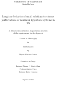 Cover page: Longtime behavior of small solutions to viscous perturbations of nonlinear hyperbolic systems in 3D