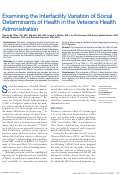 Cover page: Examining the Interfacility Variation of Social Determinants of Health in the Veterans Health Administration.