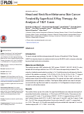 Cover page: Head and Neck Non-Melanoma Skin Cancer Treated By Superficial X-Ray Therapy: An Analysis of 1021 Cases