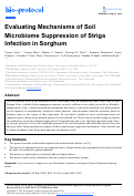 Cover page: Evaluating Mechanisms of Soil Microbiome Suppression of Striga Infection in Sorghum.