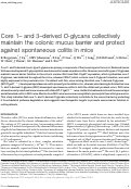 Cover page: Core 1– and 3–derived O-glycans collectively maintain the colonic mucus barrier and protect against spontaneous colitis in mice