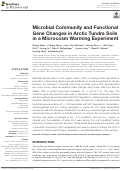 Cover page: Microbial Community and Functional Gene Changes in Arctic Tundra Soils in a Microcosm Warming Experiment