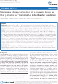 Cover page: Molecular characterization of a mosaic locus in the genome of 'Candidatus Liberibacter asiaticus'