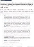 Cover page: Translational assessment of mitochondrial dysfunction of pancreatic cancer from in vitro gene microarray and animal efficacy studies, to early clinical studies, via the novel tumor-specific anti-mitochondrial agent, CPI-613.