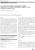 Cover page: Age-related hyperkyphosis, independent of spinal osteoporosis, is associated with impaired mobility in older community-dwelling women