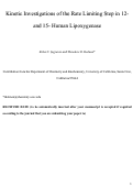 Cover page: Kinetic Investigations of the Rate-Limiting Step in Human 12- and 15-Lipoxygenase †