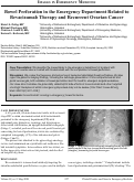 Cover page: Bowel Perforation in the Emergency Department Related to Bevacizumab Therapy and Recurrent Ovarian Cancer