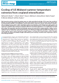 Cover page: Cooling of US Midwest summer temperature extremes from cropland intensification