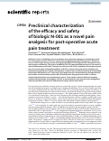 Cover page: Preclinical characterization of the efficacy and safety of biologic N-001 as a novel pain analgesic for post-operative acute pain treatment.