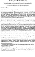 Cover page: Breaking Down The Wall Of Codes:Evaluating Non-Financial Performance Measurement