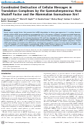 Cover page: Coordinated Destruction of Cellular Messages in Translation Complexes by the Gammaherpesvirus Host Shutoff Factor and the Mammalian Exonuclease Xrn1