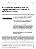 Cover page: In-ear integrated sensor array for the continuous monitoring of brain activity and of lactate in sweat.