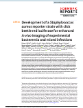 Cover page: Development of a Staphylococcus aureus reporter strain with click beetle red luciferase for enhanced in vivo imaging of experimental bacteremia and mixed infections