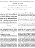 Cover page: Detecting Change in Depressive Symptoms from Daily Wellbeing Questions, Personality, and Activity