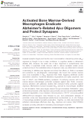 Cover page: Activated Bone Marrow-Derived Macrophages Eradicate Alzheimer's-Related Aβ42 Oligomers and Protect Synapses