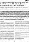 Cover page: A protein complex containing the conserved Swi2/Snf2-related ATPase Swr1p deposits histone variant H2A.Z into euchromatin.