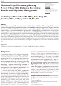 Cover page: Universal Lipid Screening Among 9- to 11-Year-Old Children: Screening Results and Physician Management