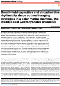 Cover page: Breath-hold capacities and circadian dive rhythmicity shape optimal foraging strategies in a polar marine mammal, the Weddell seal (Leptonychotes weddellii).