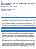 Cover page: Surface Functionalization of Hepatitis E Virus Nanoparticles Using Chemical Conjugation Methods.