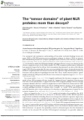 Cover page: The “sensor domains” of plant NLR proteins: more than decoys?
